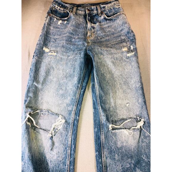 Arizona Jean Co Women’s Curvy Skater Jeans Acid Wash Distressed Size 9 baggy - Picture 4 of 8
